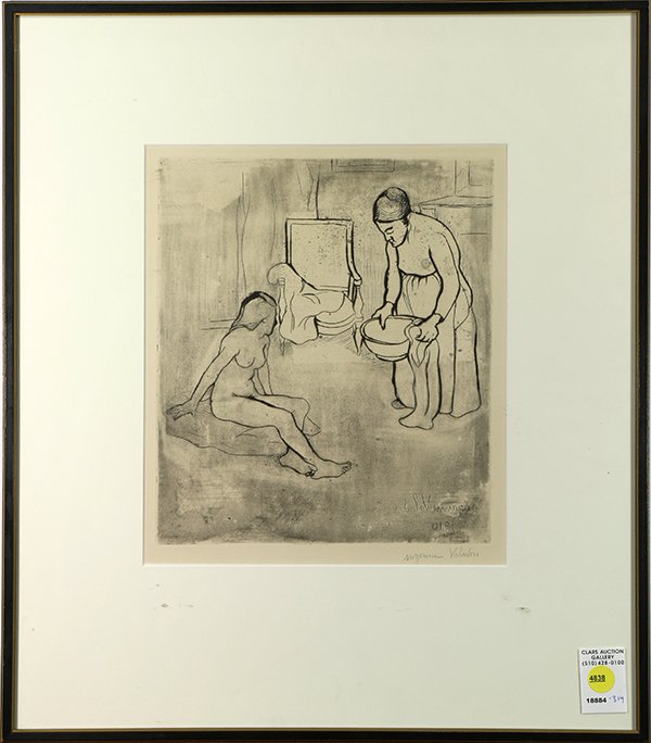 Print, Suzanne Valadon, Grand Mere et Louise assise a (1 of 1)