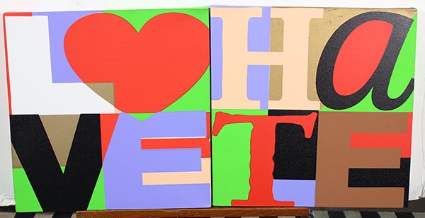 Prints, Steve Kaufman, Love &  Hate (1 of 2)