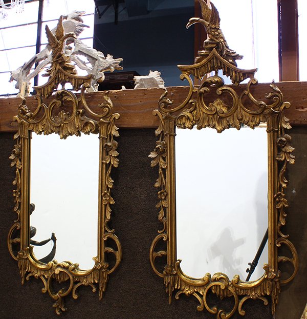 Pair of Chinese Chippendale style giltwood framed (1 of 4)