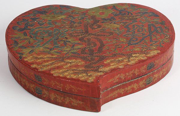 Chinese Peach Form Lacquer Box (1 of 6)
