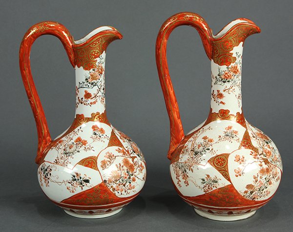 Japanese Kutani Porcelain Ewers, Meiji (1 of 8)