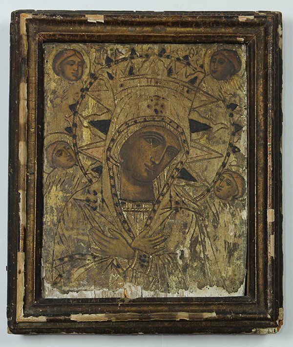 Religious icon, 19th Century, tempera on panel, (1 of 2)