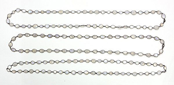(Lot of 3) Moonstone and silver necklaces (1 of 2)