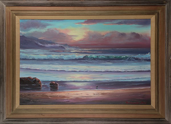 Sunset on the Waves, painting (1 of 1)