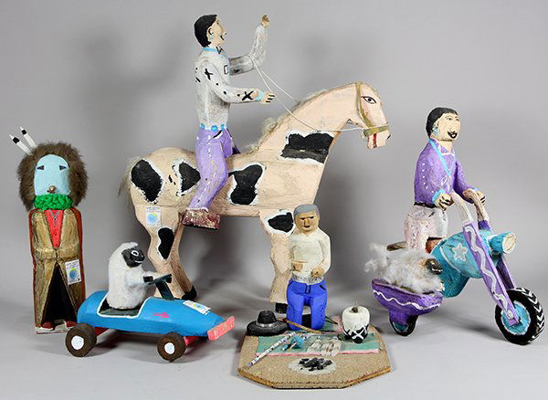 Set of 5 Navajo carved wood sculptures (1 of 10)