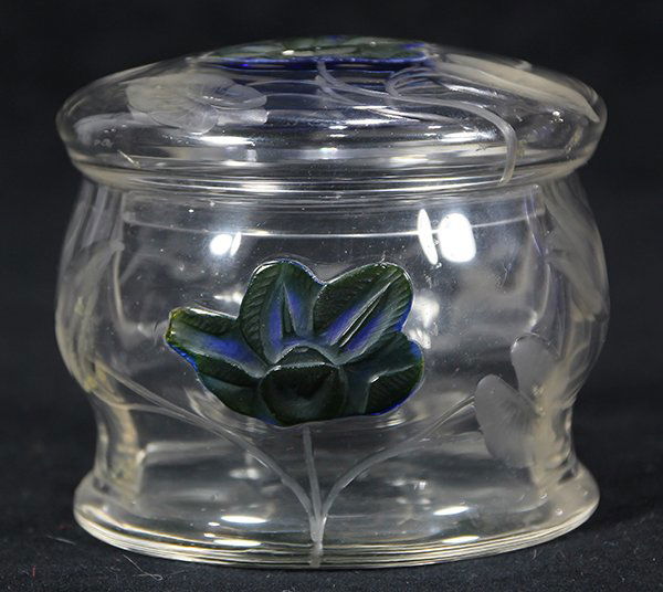 Moser crystal glass dresser jar, executed in clear (1 of 5)