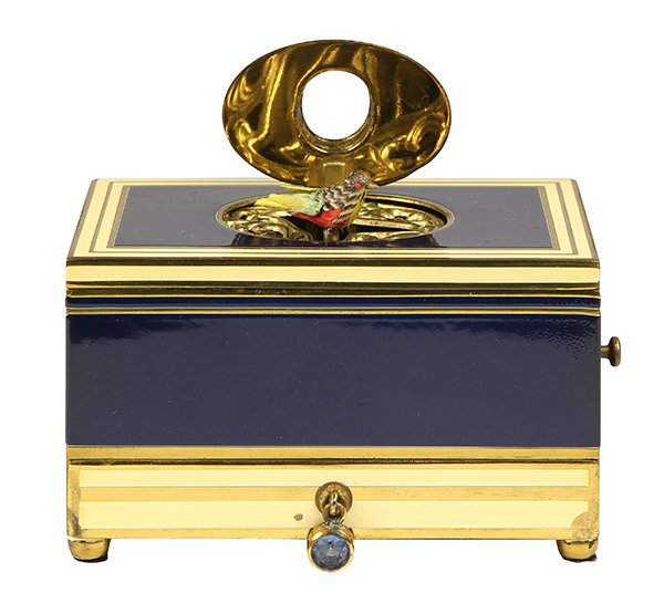 German cased enamel animated singing bird box, the (1 of 9)