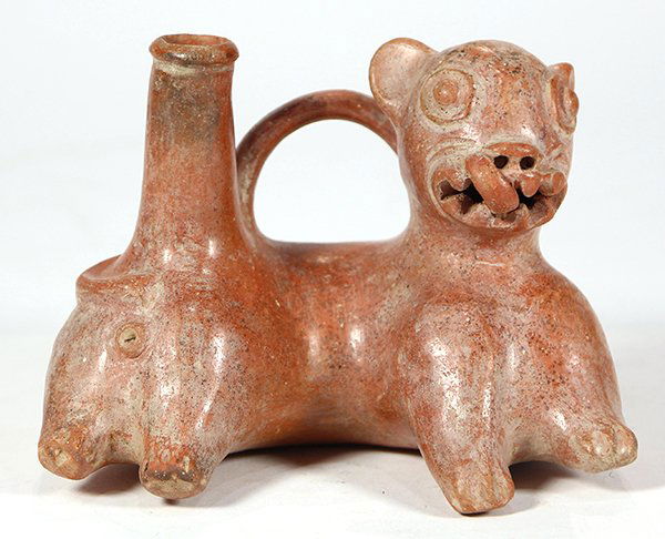 Pre-Columbian Peruvian possibly Lambayeque stirrup (1 of 6)