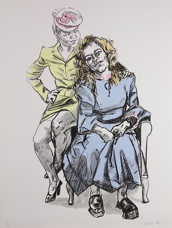 Print, Paula Rego, Mother and Daughter, 1997: Paula Rego, (British/Portuguese, b. 1935), Mother and Daughter, 1997, 8 color screeprint on paper, pencil signed lower right, edition 11/100, image: 27"h x 17"w, (sheet/overall/unframed): 30"h x 22"w