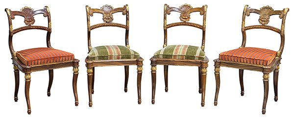 (lot of 4) French Empire style partial gilt side (1 of 10)