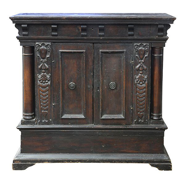 Italian Baroque walnut commodino, 18th century, having (1 of 7)