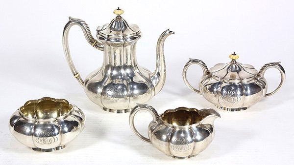 Continental style sterling silver hollowware service, (1 of 2)