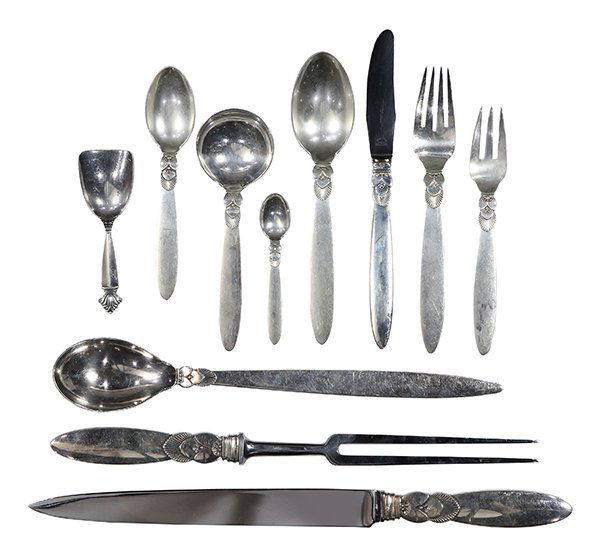 Danish Jensen Sterling Silver Flatware Service