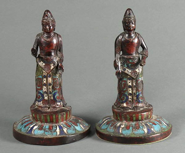 Japanese Champleve/Bronze Bookends (1 of 6)