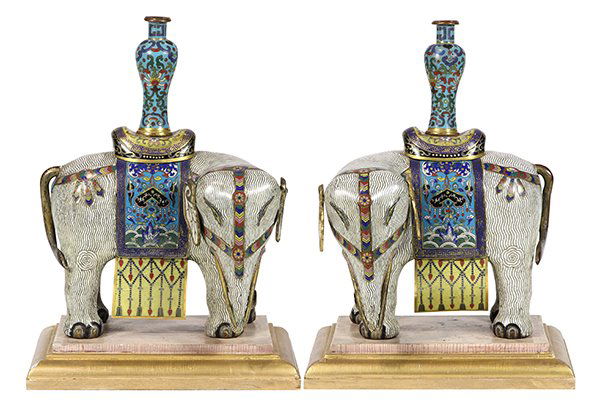 Chinese Cloisonne White Elephants (1 of 10)