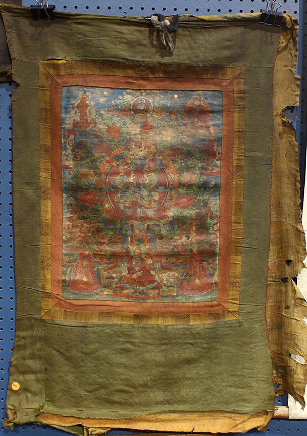 Himalayan Thangka, Three Headed Deity (1 of 5)