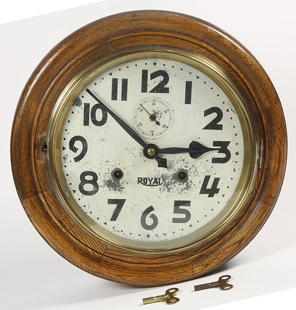 Royal wall clock, having an Arabic numeral white and (1 of 3)