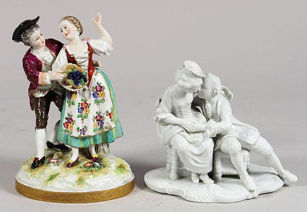 (lot of 2) Continental porcelain figural groups, each (1 of 5)