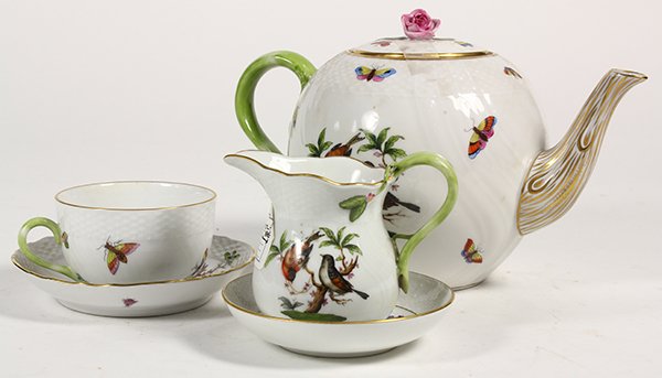 (Lot of 11) Meissen and Herend porcelain partial tea (1 of 3)