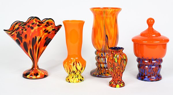 (lot of 10) Mid-Century Modern style art glass group (1 of 5)