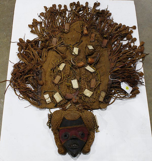 Guere-Wobe style, Liberia painted dance mask heavily (1 of 2)