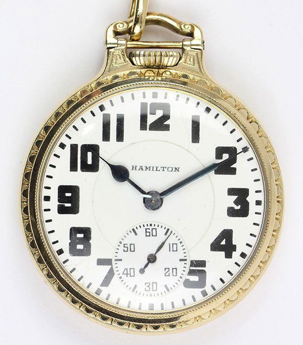 Hamilton railroad grade gold-filled open face pocket (1 of 5)