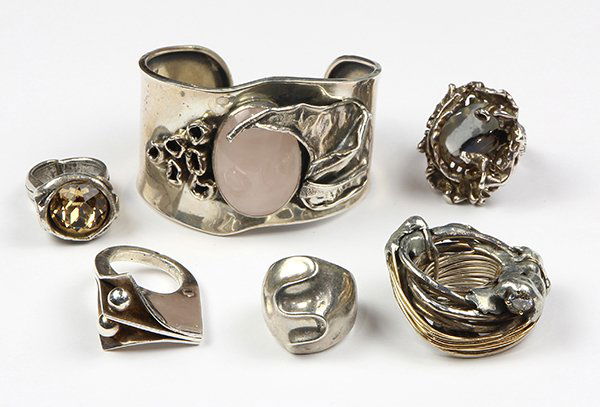 (lot of 6) Multi-stone, sterling silver, silver jewelry (1 of 8)