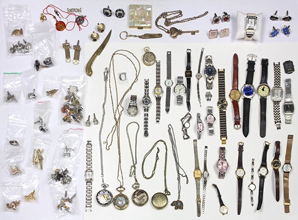 Collection of watches, cuff links, dress sets, costume (1 of 5)