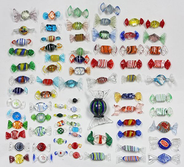 Collection of seventy-seven Murano glass candies (1 of 6)