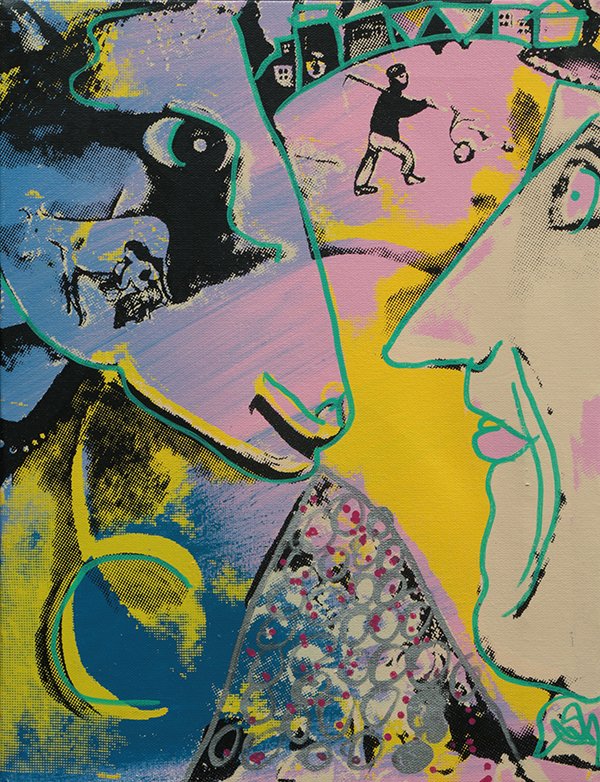 Painting/Print, Steve Kaufman, Hommage to Chagall (1 of 2)