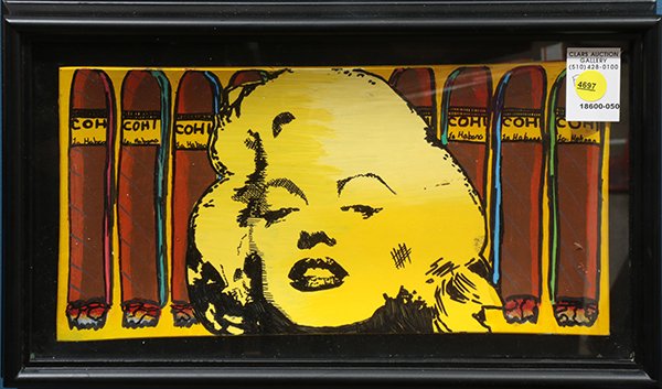 Mixed Media Painting, Steve Kaufman, Marilyn Cohiba (1 of 1)