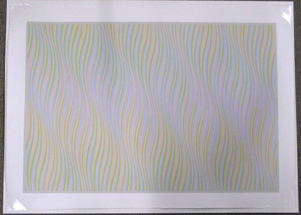 Serigraph, Bridget Riley, British: Unframed serigraph, Bronze (1978), by Bridget Riley (British 1931-), pencil signed lower right, sheet: approx. 26.75''H x 37.25''W. Purchased from Rowan Gallery, London, by Gerald Henderson, Englewood