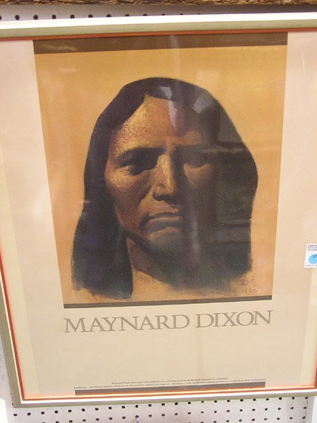 Print, contemporary: Framed poster of "Ute Indian" by Maynard Dixon, 27" x 23"