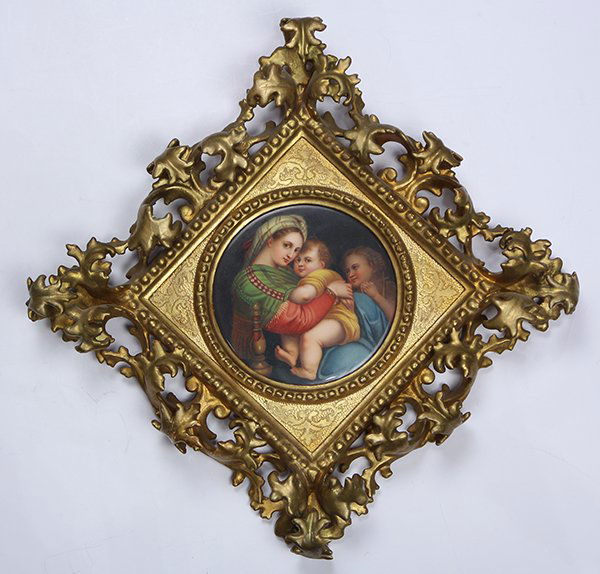 Continental Madonna della Seggiola porcelain plaque (1 of 5)