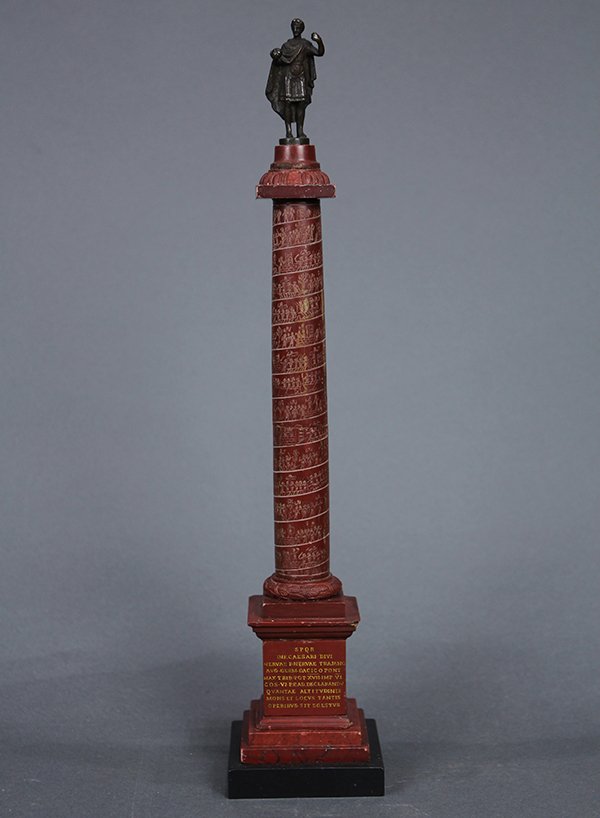 Italian rouge marble Grand Tour commemorative column (1 of 6)