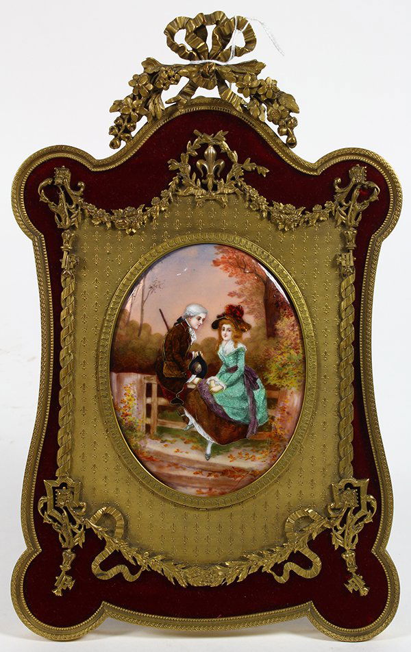 French enamel decorated plaque (1 of 2)
