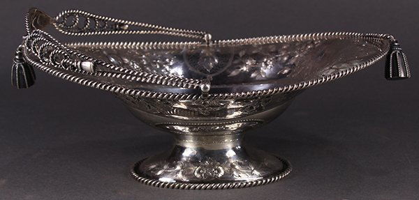American coin silver basket by Wood & Hughes, New York, (1 of 6)