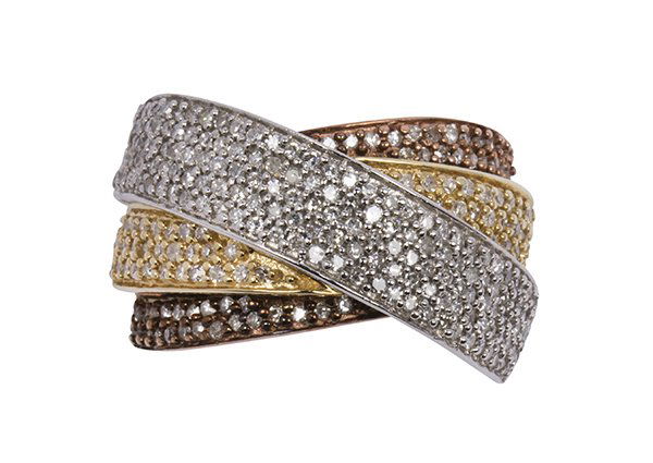 Diamond and 14k tri-color gold ring (1 of 4)