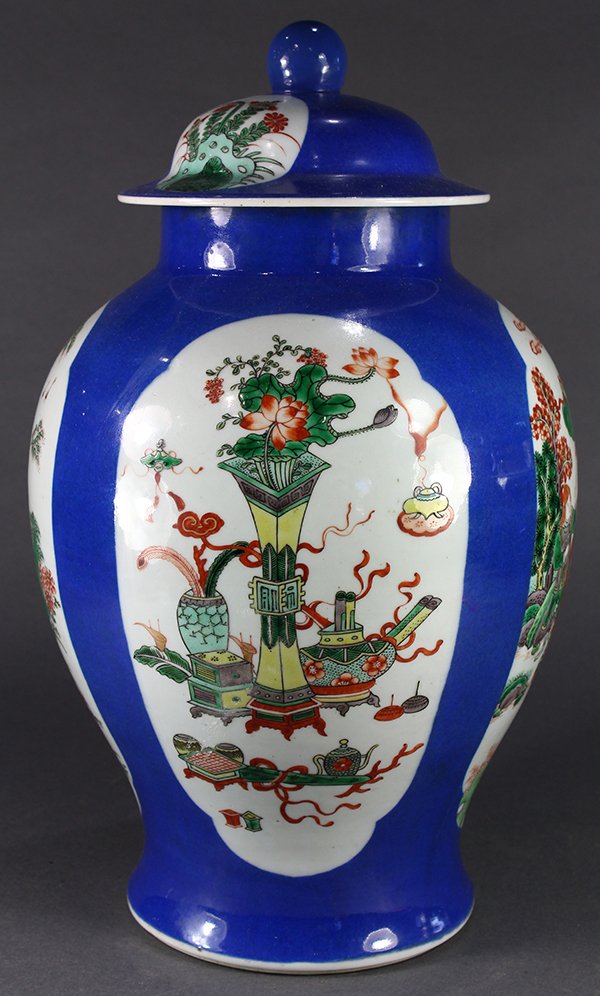 Chinese Enameled Blue Ground Jar (1 of 5)