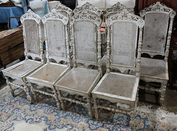 (lot of 8) Continental Gothic Revival white painted (1 of 1)