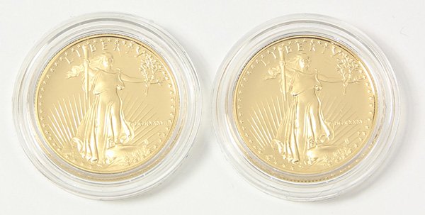 (Lot of 2) American Eagle one half ounce gold bullion (1 of 3)