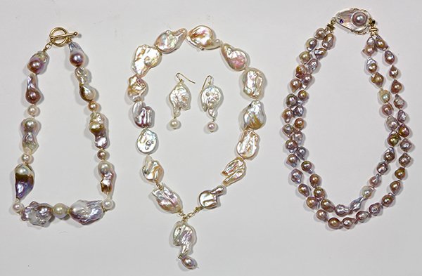 Collection of baroque cultured pearl, multi-stone and (1 of 2)