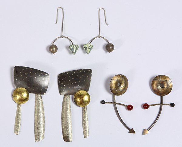 (Lot of 3) Pairs of contemporary multi-stone and mixed (1 of 3)