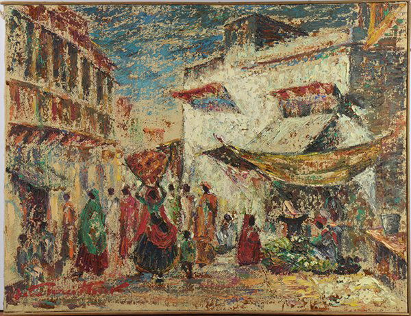 North African Market Scene, painting (1 of 1)