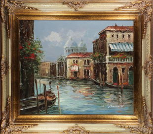 Signed Caroline C Burnett Painting Venice 25 X 21 Feb 11 2018
