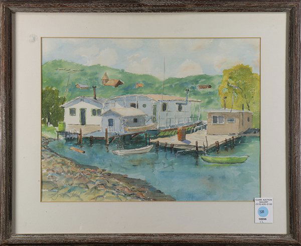 Boat House and Dune by the Sea, watercolors (1 of 2)