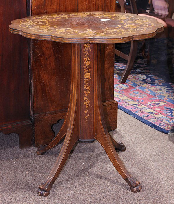 Dutch Rococo style marquetry inlay decorated occasional (1 of 6)