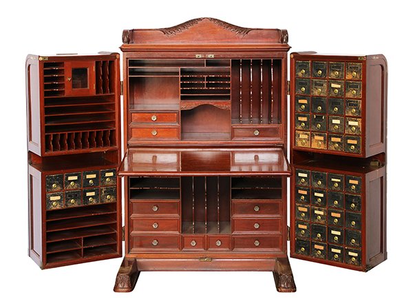 Victorian Wooten style patent desk, executed in the (1 of 9)