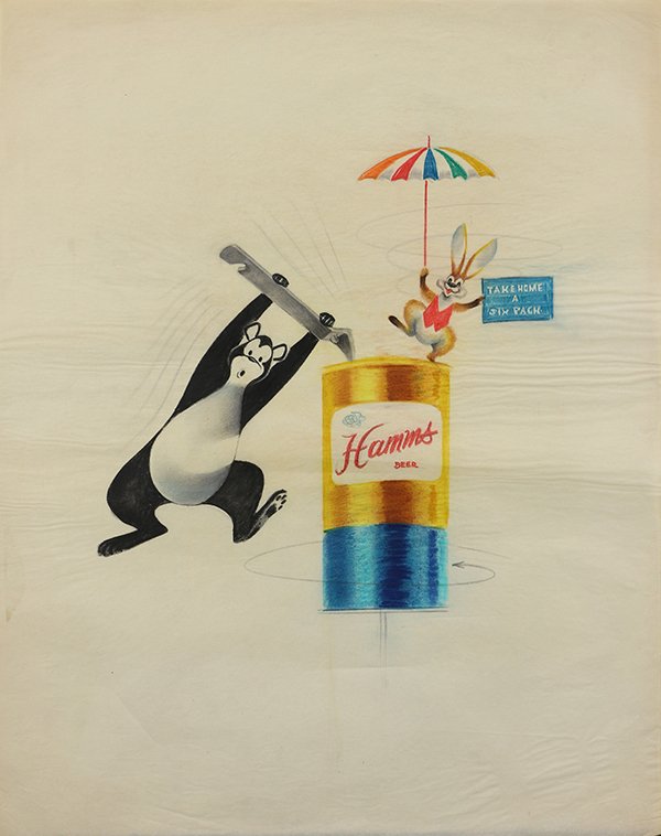 Hamms Beer, Take Home a Six Pack, ad illustration (1 of 1)