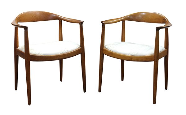 Pair of Hans Wegner for Johannes Hansen “The Chair” (1 of 7)
